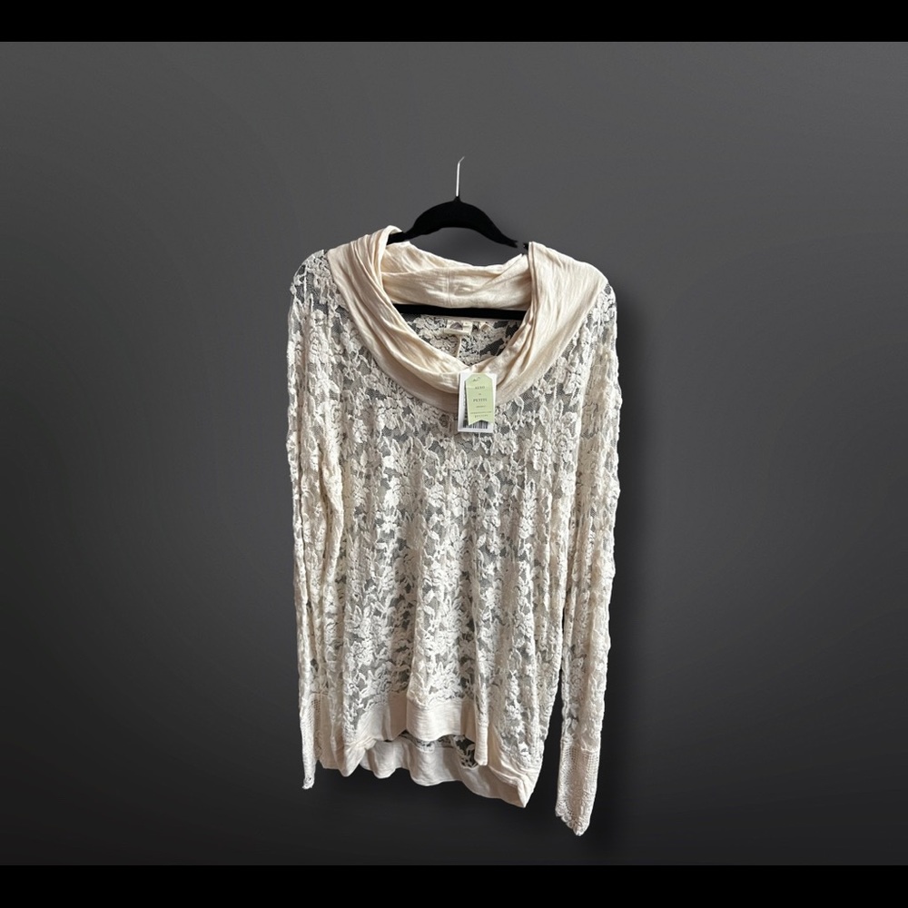 Anthropologie lace cowl neck tunic NWT szXl